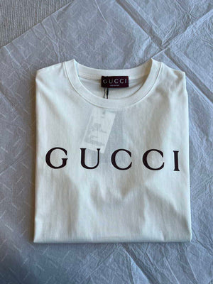 Gucci Women Slogan cotton short-sleeved shirt G85280 - Wine Red / S - View 2