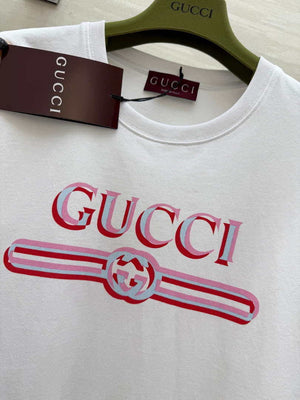 Gucci Women Slogan cotton short-sleeved T-shirt G85293 - White / S - View 9