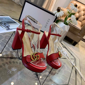 Gucci Women's Leather platform espadrille GG Sandals G18998 - Euro 35=US 4 - View 1