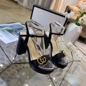Gucci Women's Leather platform espadrille GG Sandals G19000 - Euro 35=US 4 - View 3