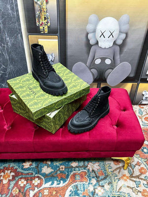 Gucci Women's Men's Fashion Shoes Lace-up Boots G77341 - US 4=Euro 35 - View 5