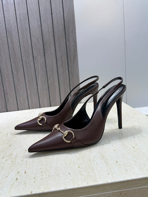 Gucci Women's Pointed-toe Slingback High Heels Shoes 9.5cm G86236 - Euro 35=US 4 - View 5