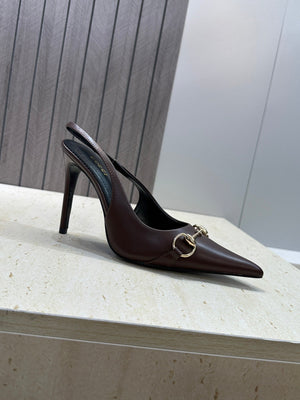 Gucci Women's Pointed-toe Slingback High Heels Shoes 9.5cm G86236 - Euro 35=US 4 - View 6