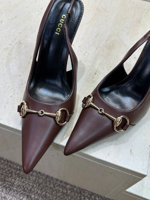 Gucci Women's Pointed-toe Slingback High Heels Shoes 9.5cm G86236 - Euro 35=US 4 - View 7