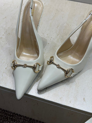 Gucci Women's Pointed-toe Slingback High Heels Shoes 9.5cm G86237 - Euro 35=US 4 - View 6