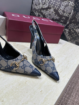 Gucci Women's Pointed-toe Slingback High Heels Shoes 9.5cm G86238 - Euro 35=US 4 - View 4