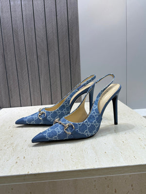Gucci Women's Pointed-toe Slingback High Heels Shoes 9.5cm G86240 - Euro 35=US 4 - View 5