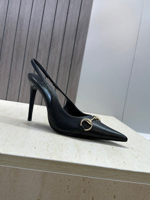 Gucci Women's Pointed-toe Slingback High Heels Shoes 9.5cm G86241 - Euro 35=US 4 - View 6