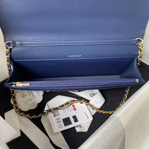 Chanel AP3363 Flap Baguette Bag Velvet Navy Blue - Default Title - View 7