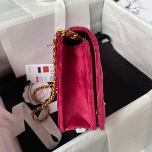 Chanel AP3363 Flap Baguette Bag Velvet Wine Red - Default Title - View 5