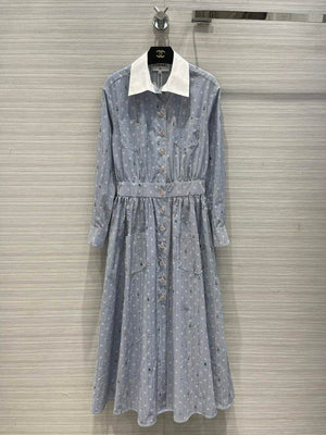Chanel P73610 Women's Fashion Clothing Striped Dress C58709 - 36 - View 1