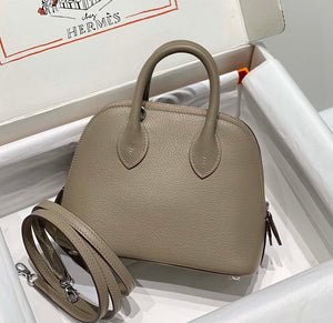 Hermes 316419 Bolide 1923 Mini Leather Bag Gray H900965 - Default Title - View 3