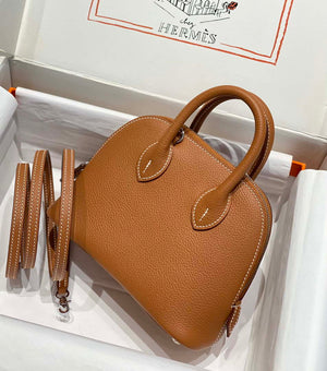 Hermes 316419 Bolide 1923 Mini Leather Bag H900973 - Sliver - View 2