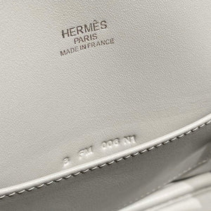 Hermes 316419 Bolide 1923 Mini Leather Bag pearl Gray H900967 - Default Title - View 7