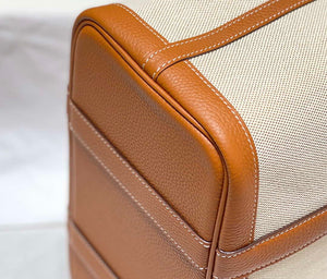 Hermes Beige Canvas and Brown leather Garden Party 30cm Bag H239052 - Default Title - View 5