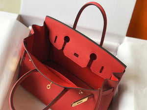 Hermes Birkin Designer Tote Bag Epsom Leather 28354 Red - Gold / 25cm - View 9