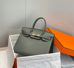 Hermes Birkin Designer Tote Bag Epsom Leather 28370 Almond Green - Gold / 25cm - View 1
