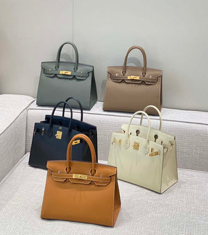 Hermes Birkin Designer Tote Bag Epsom Leather 28370 Almond Green - Gold / 25cm - View 9