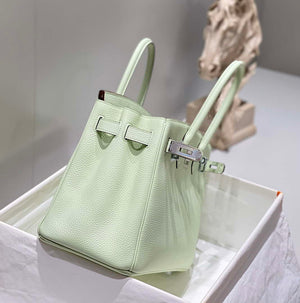 Hermes Birkin Designer Tote Bag Togo Leather 28565 bubble green - Silver / 25cm - View 12