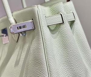 Hermes Birkin Designer Tote Bag Togo Leather 28565 bubble green - Silver / 25cm - View 15