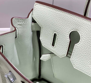 Hermes Birkin Designer Tote Bag Togo Leather 28565 bubble green - Silver / 25cm - View 16