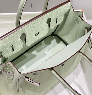 Hermes Birkin Designer Tote Bag Togo Leather 28565 bubble green - Silver / 25cm - View 18