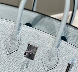 Hermes Birkin Designer Tote Bag Togo Leather 28566 Blue Pale - Silver / 25cm - View 5