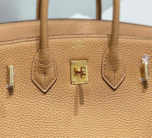 Hermes Birkin Designer Tote Bag Togo Leather 28567 Camel - Gold / 25cm - View 6