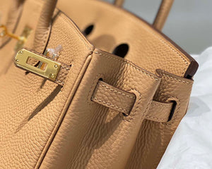 Hermes Birkin Designer Tote Bag Togo Leather 28567 Camel - Gold / 25cm - View 7