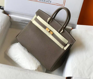 Hermes Birkin Handbags Designer Hermes Bag Epsom Leather 28522 Elephant Grey - Gold / 25cm - View 1