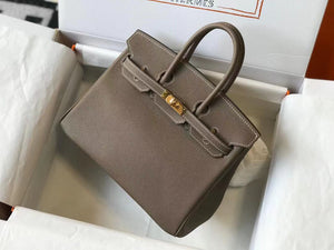 Hermes Birkin Handbags Designer Hermes Bag Epsom Leather 28522 Elephant Grey - Gold / 25cm - View 2