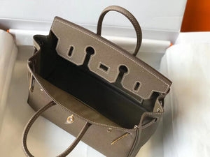 Hermes Birkin Handbags Designer Hermes Bag Epsom Leather 28522 Elephant Grey - Gold / 25cm - View 9
