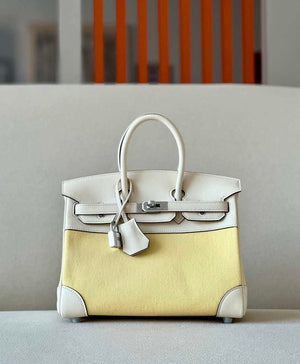 Hermes Birkin Tote Bag Swift leather with canvas 25cm 286007 - Default Title - View 1