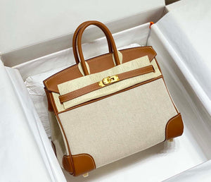 Hermes Birkin Tote Bag Swift leather with canvas 285899 - 25cm - View 1