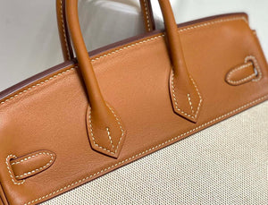 Hermes Birkin Tote Bag Swift leather with canvas 285899 - 25cm - View 6
