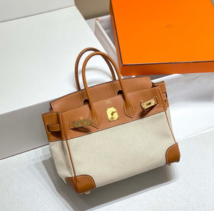 Hermes Birkin Tote Bag Swift leather with canvas 285899 - 25cm - View 14