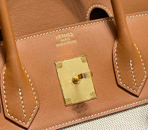 Hermes Birkin Tote Bag Swift leather with canvas 285899 - 25cm - View 15