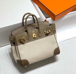 Hermes Birkin Tote Bag Swift leather with canvas 285900 - 25cm - View 3