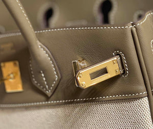 Hermes Birkin Tote Bag Swift leather with canvas 285900 - 25cm - View 7