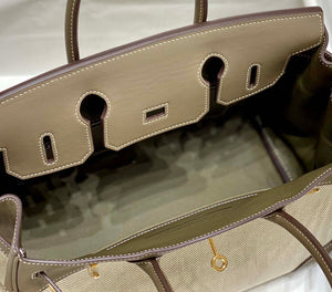 Hermes Birkin Tote Bag Swift leather with canvas 285900 - 25cm - View 18