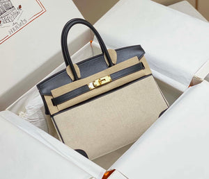 Hermes Birkin Tote Bag Swift leather with canvas 285901 - 25cm - View 10