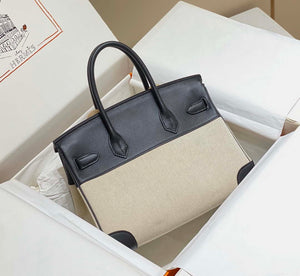 Hermes Birkin Tote Bag Swift leather with canvas 285901 - 25cm - View 11