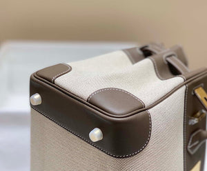Hermes Birkin Tote Bag Swift leather with canvas 285902 - 30cm - View 6