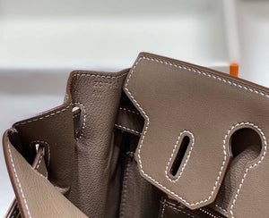 Hermes Birkin Tote Bag Swift leather with canvas 285902 - 30cm - View 8