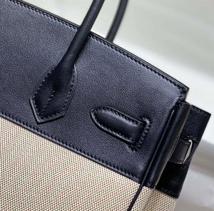 Hermes Birkin Tote Bag Swift leather with canvas 285904 - 30cm - View 5