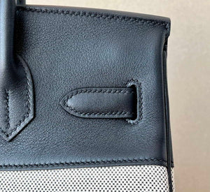 Hermes Birkin Tote Bag Swift leather with canvas 286001 - 25cm - View 5