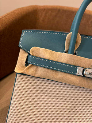 Hermes Birkin Tote Bag Swift leather with canvas 286008 - Gold / 25cm - View 3