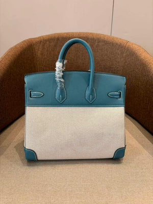 Hermes Birkin Tote Bag Swift leather with canvas 286008 - Gold / 25cm - View 6