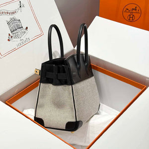 Hermes Birkin Tote Bag Swift leather with canvas 286013 - Gold / 25cm - View 7