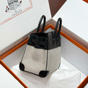 Hermes Birkin Tote Bag Swift leather with canvas 286013 - Gold / 25cm - View 12